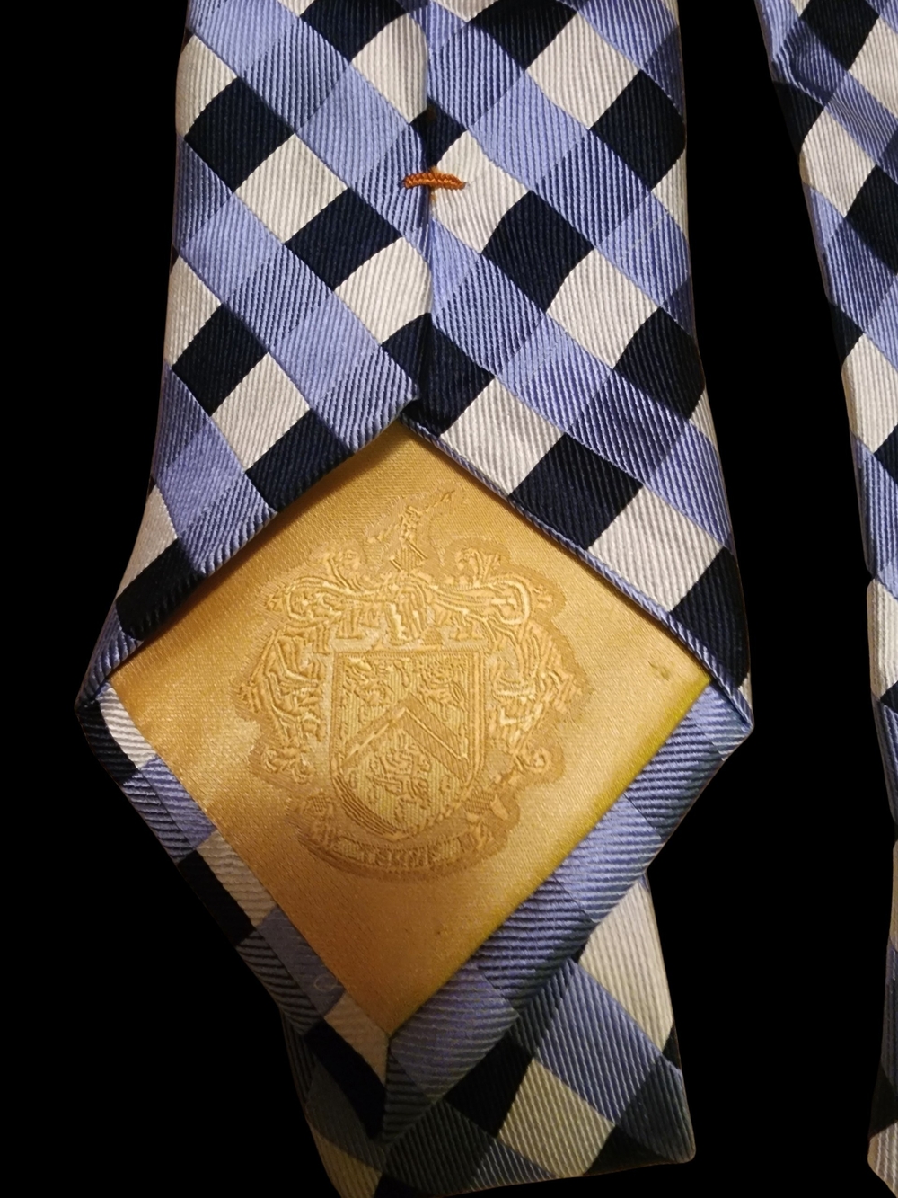 Classic Blue, Black And Cream Check Silk Tie - Donald J. Trump - Picture 2 of 3